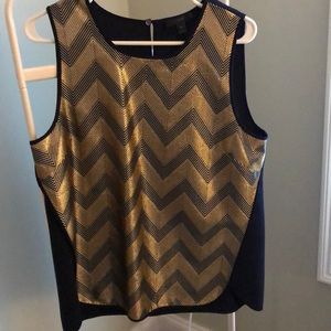 J. Crew Metallic Chevron Top